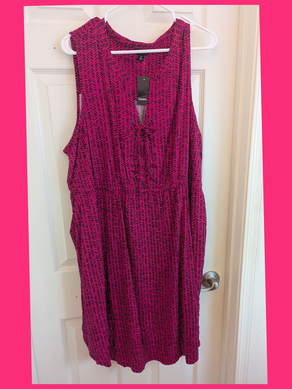 torrid Fuchsia and Black Sleeveless Midi Dress